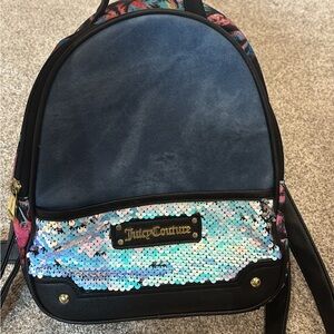 Small Juicy Couture Backpack Bag, Very Y2K Inspired! Multi Colored With Sequins!